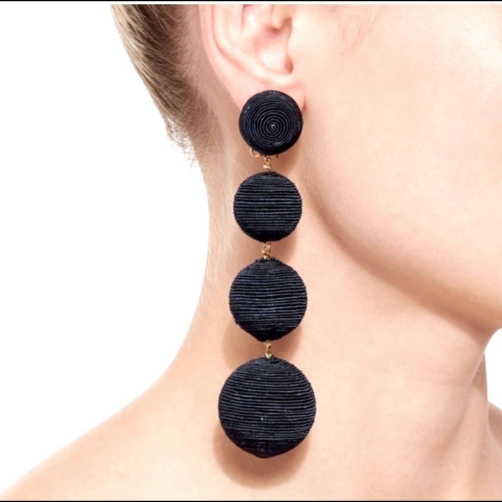 Rebecca de Ravenel 4 drop black earrings